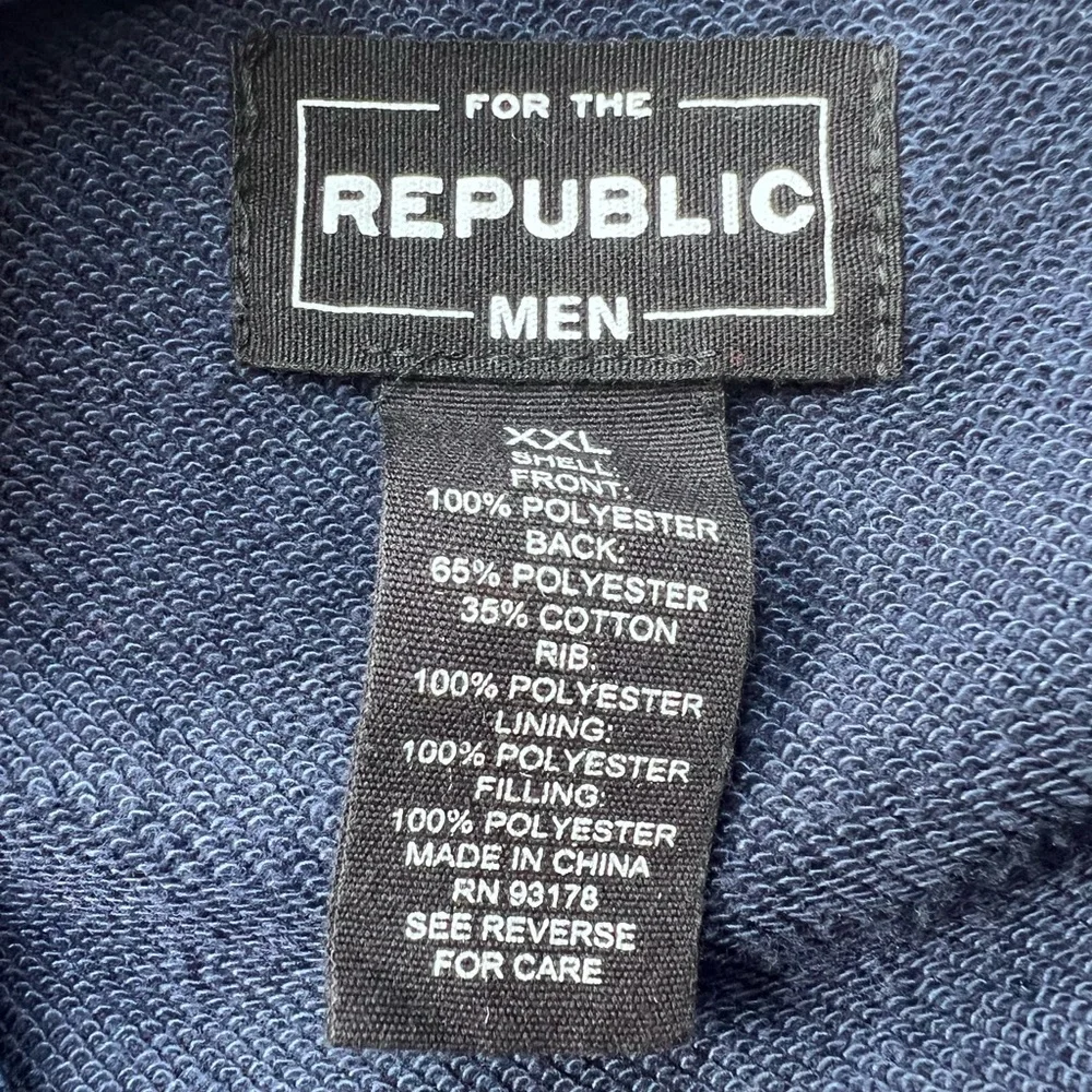 For The Republic Men's Dark Blue Quilted Vest zs XXL - Picture 10 of 11